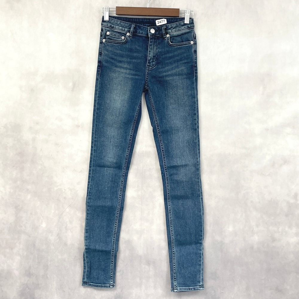 BLK DNM Skinny Jeans Women 25 Blue Stretch Minimalist York Blue Urban Clean Girl